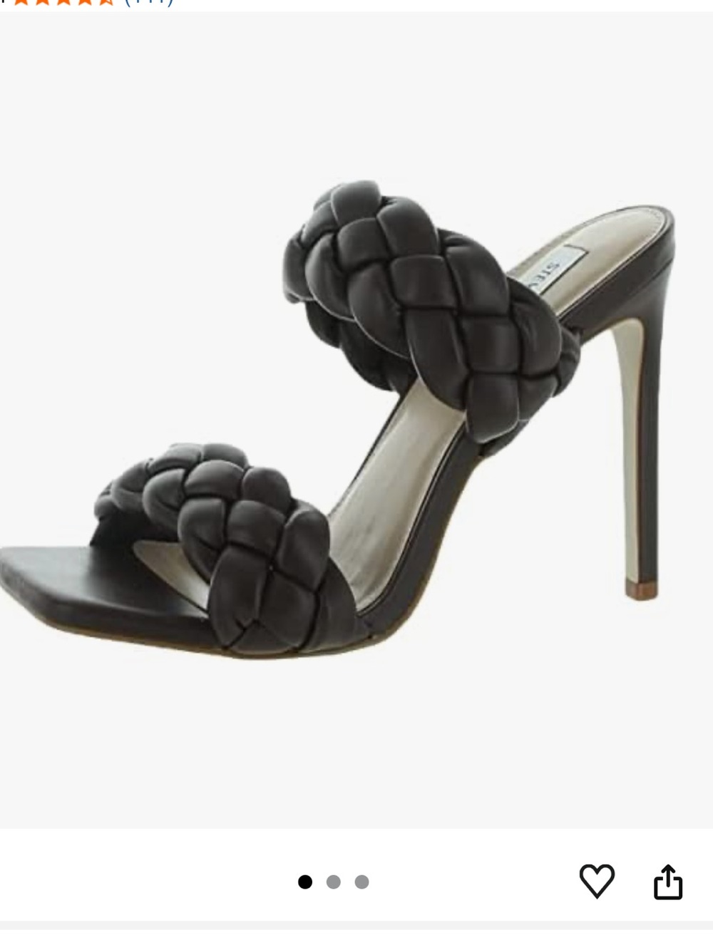 Steve Madden Black Braided Double-Strap Stiletto Mule